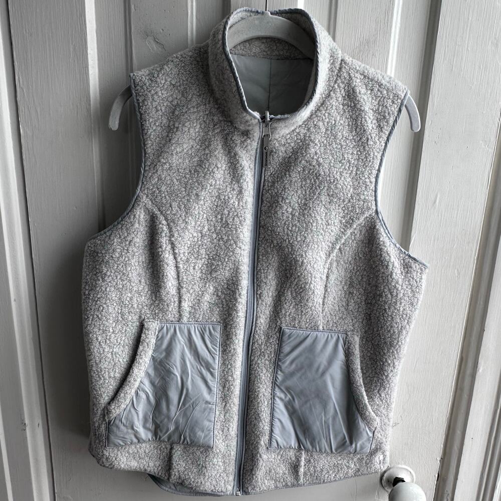 Smartwool Anchor Line Reversible Sherpa Vest Gray - Picture 2 of 12